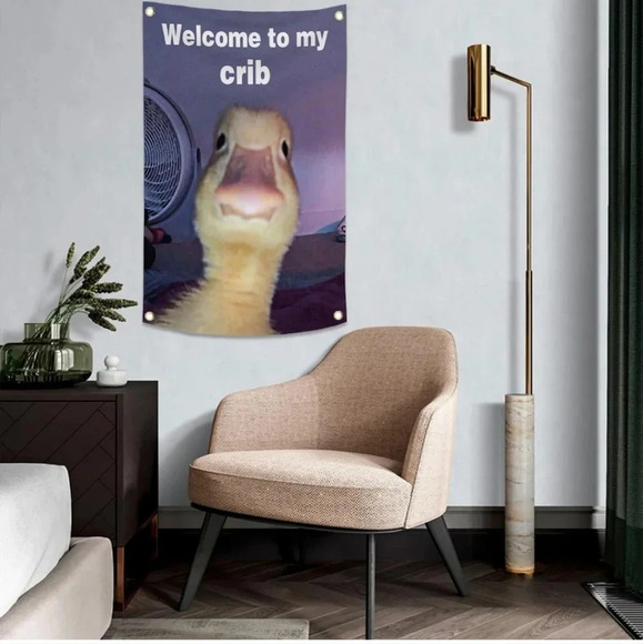Welcome to My Crib Funny Flag 2x3Ft Wall Flag with 4 Brass Grommets for Party Ga - Picture 1 of 3